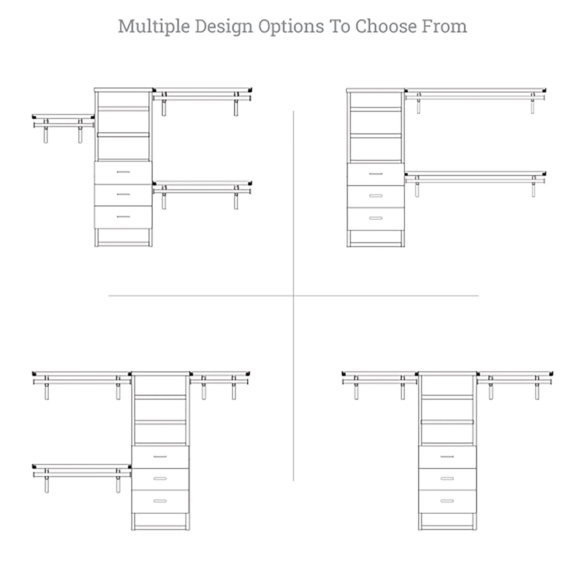 John Louis Home Solid Wood Walk-In Closet System with 3-Drawers Honey Maple