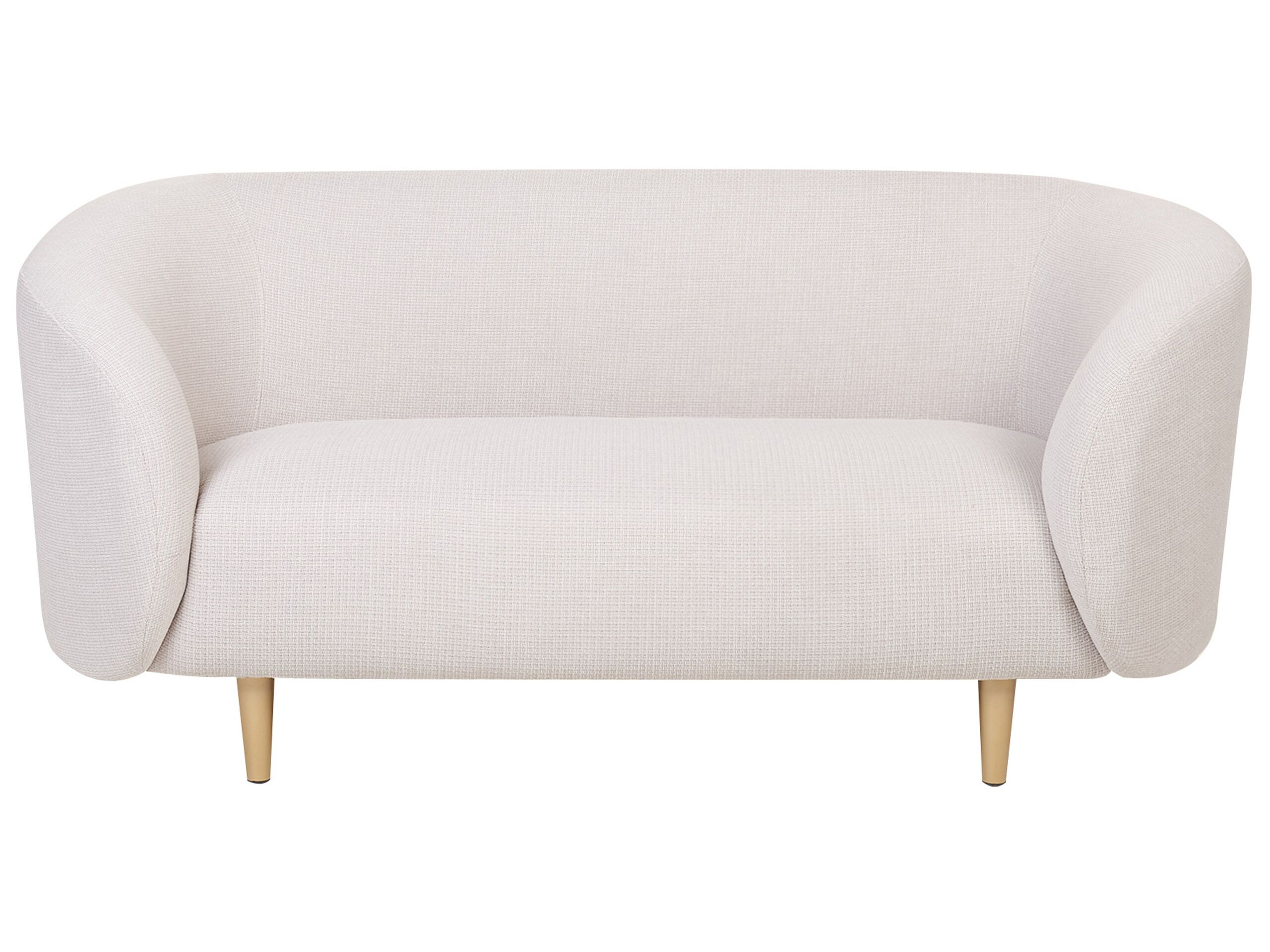 Sofa dwuosobowa beżowa ze złotym
