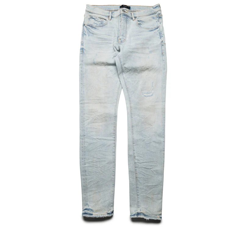 Purple Brand Low Rise Skinny Leg Fade Distressed Jean - Light Indigo