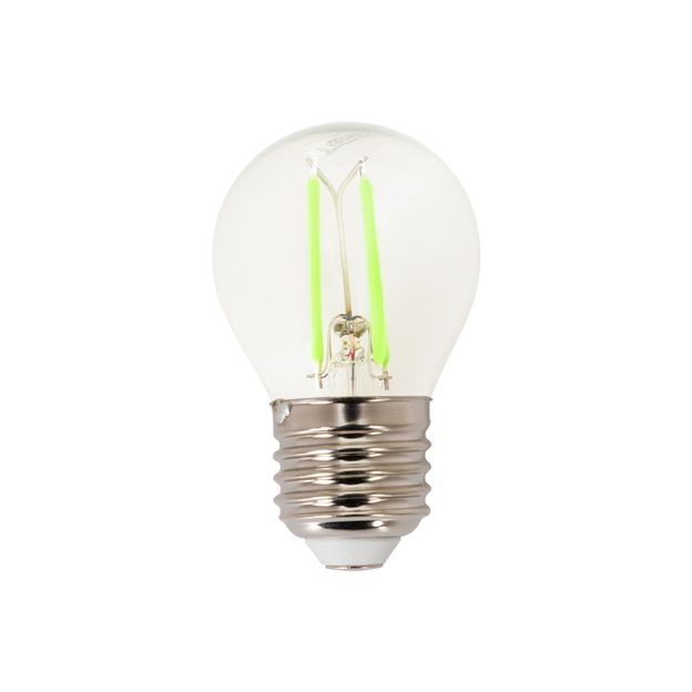 LÂMPADA LED FILAMENTO COLOR BOLINHA VERDE G45 4W E27 127 220V TASCHIBRA