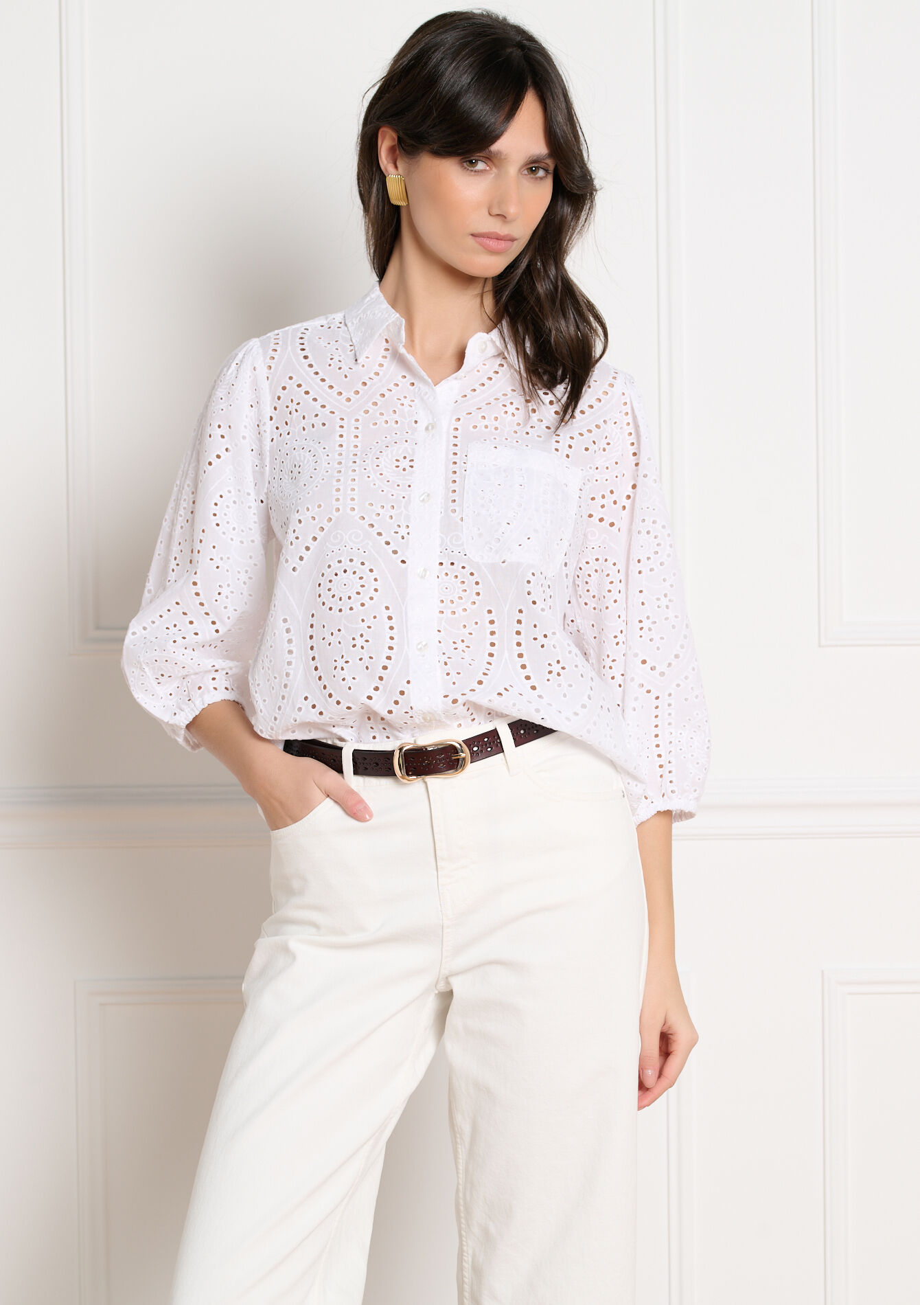 Leren riem met ovale gesp