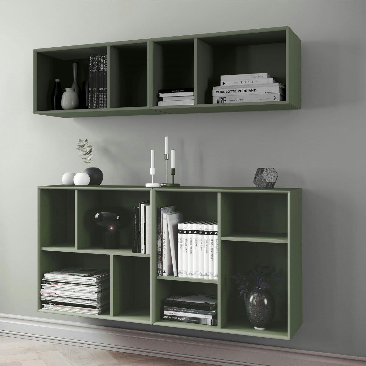 ZITA - Petite étagère murale 2 niches vert