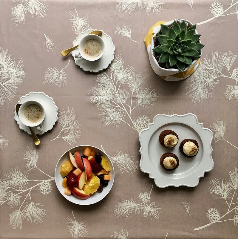 PIN - Nappe enduite ovale 160 x 240 cm beige