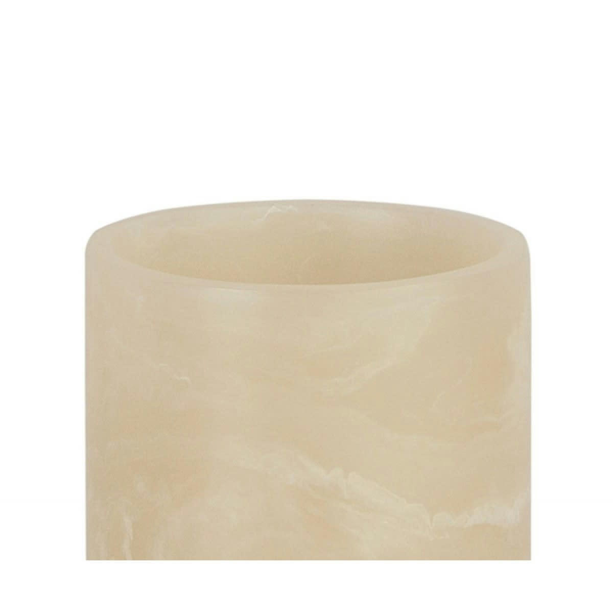 ROSY - Porte brosse à dents en résine effet marbre rose et métal doré