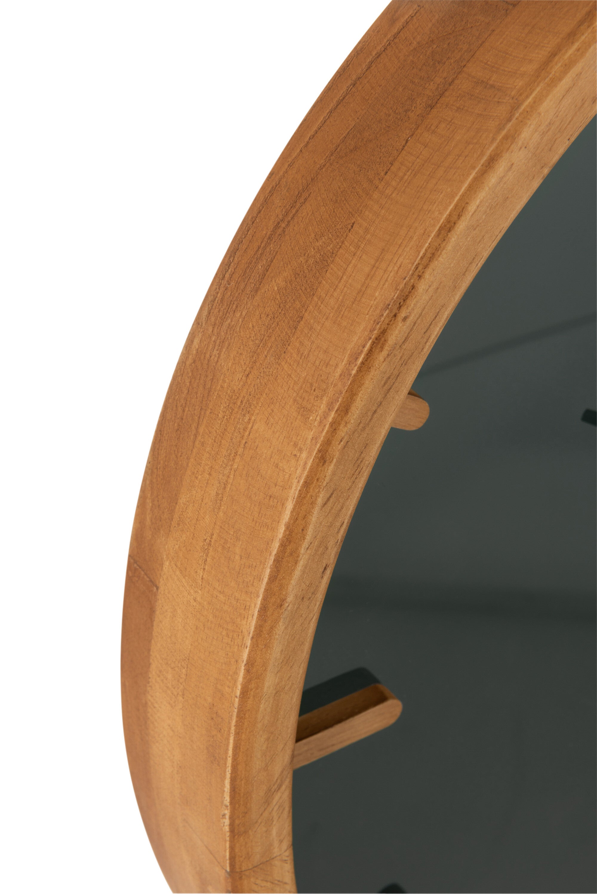 J-Line klok Rond - hout/glas - bruin/zwart - Ø 40 cm