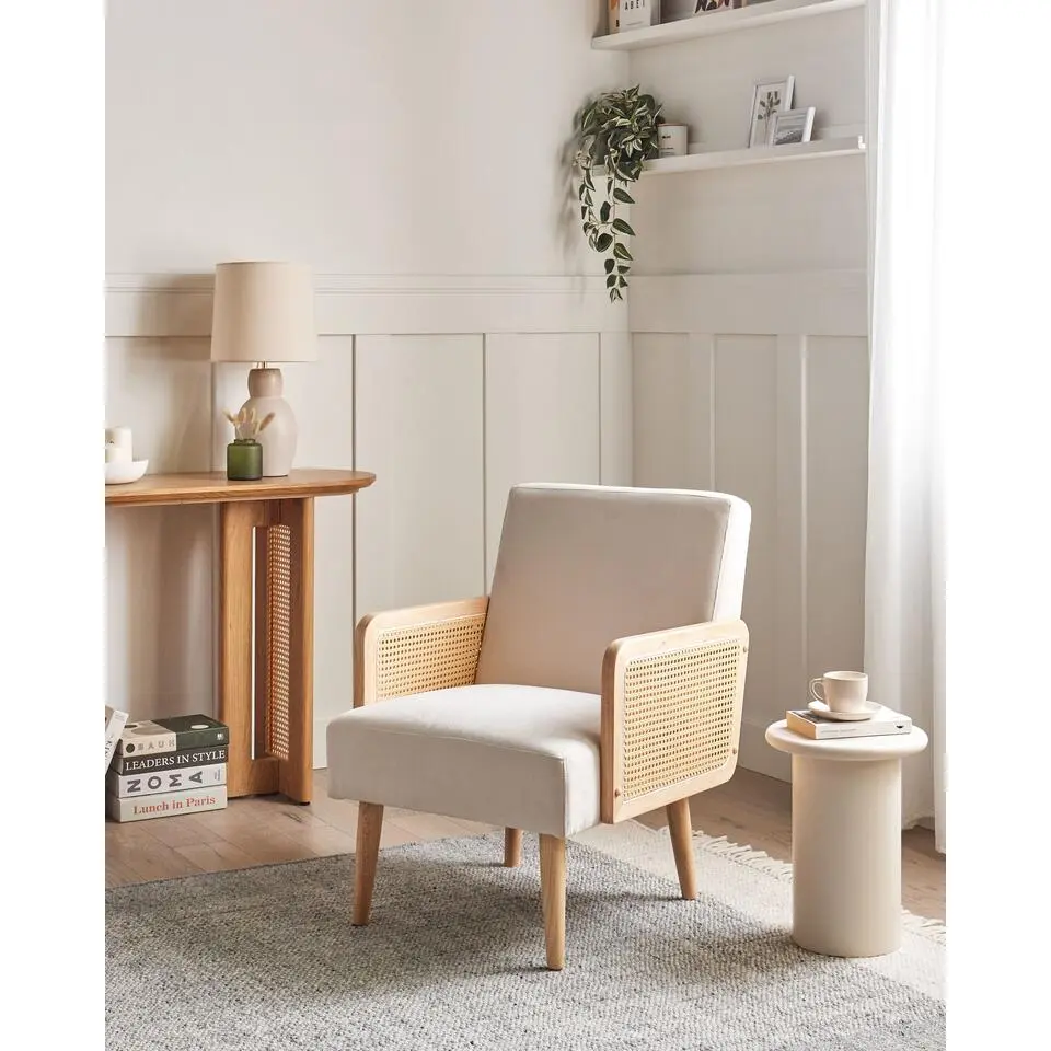 HOJBY - Fauteuil - Lichtbeige - Polyester