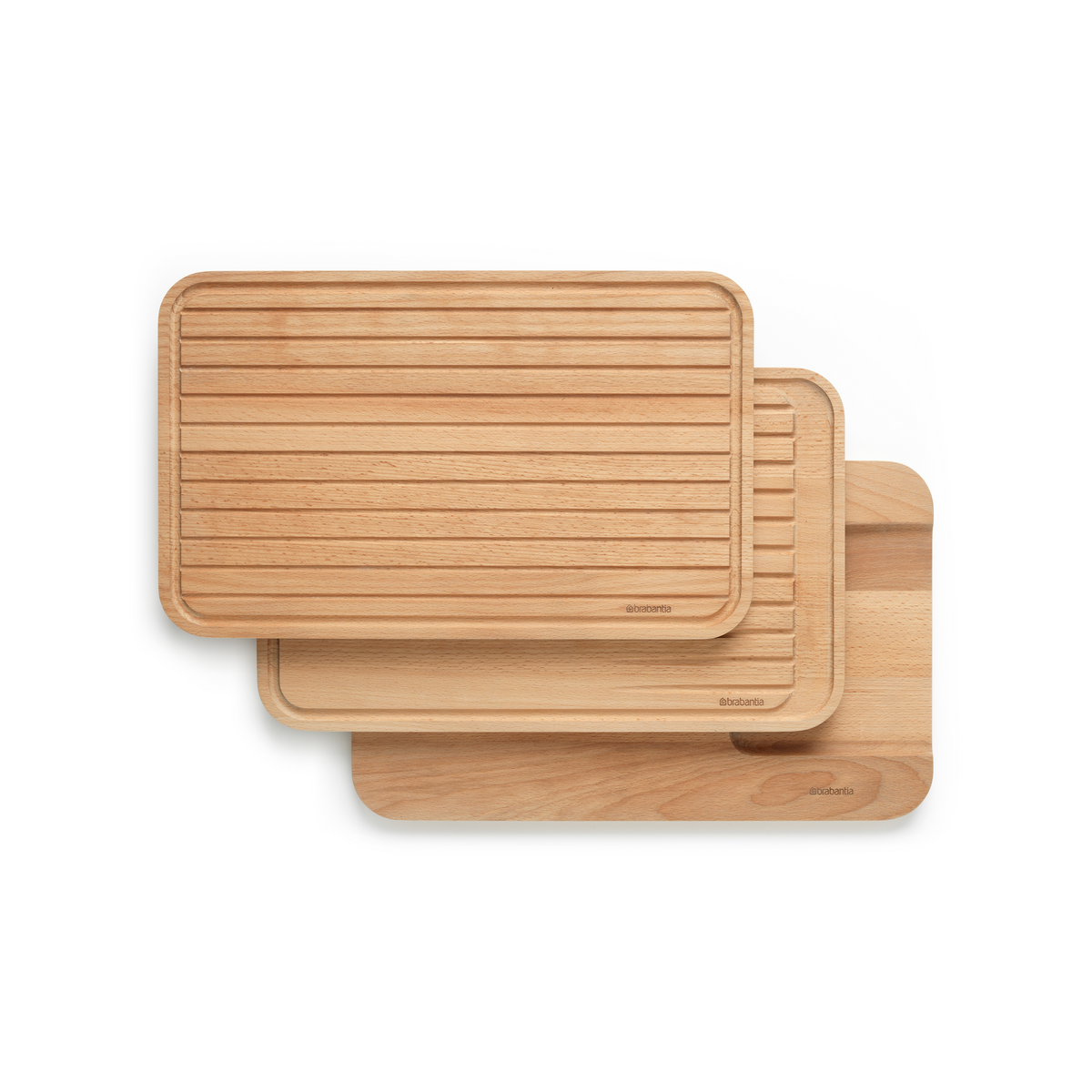 Brabantia Profile Houten snijplanken, set van 3 (voor groente, brood en vlees) - Beech Wood