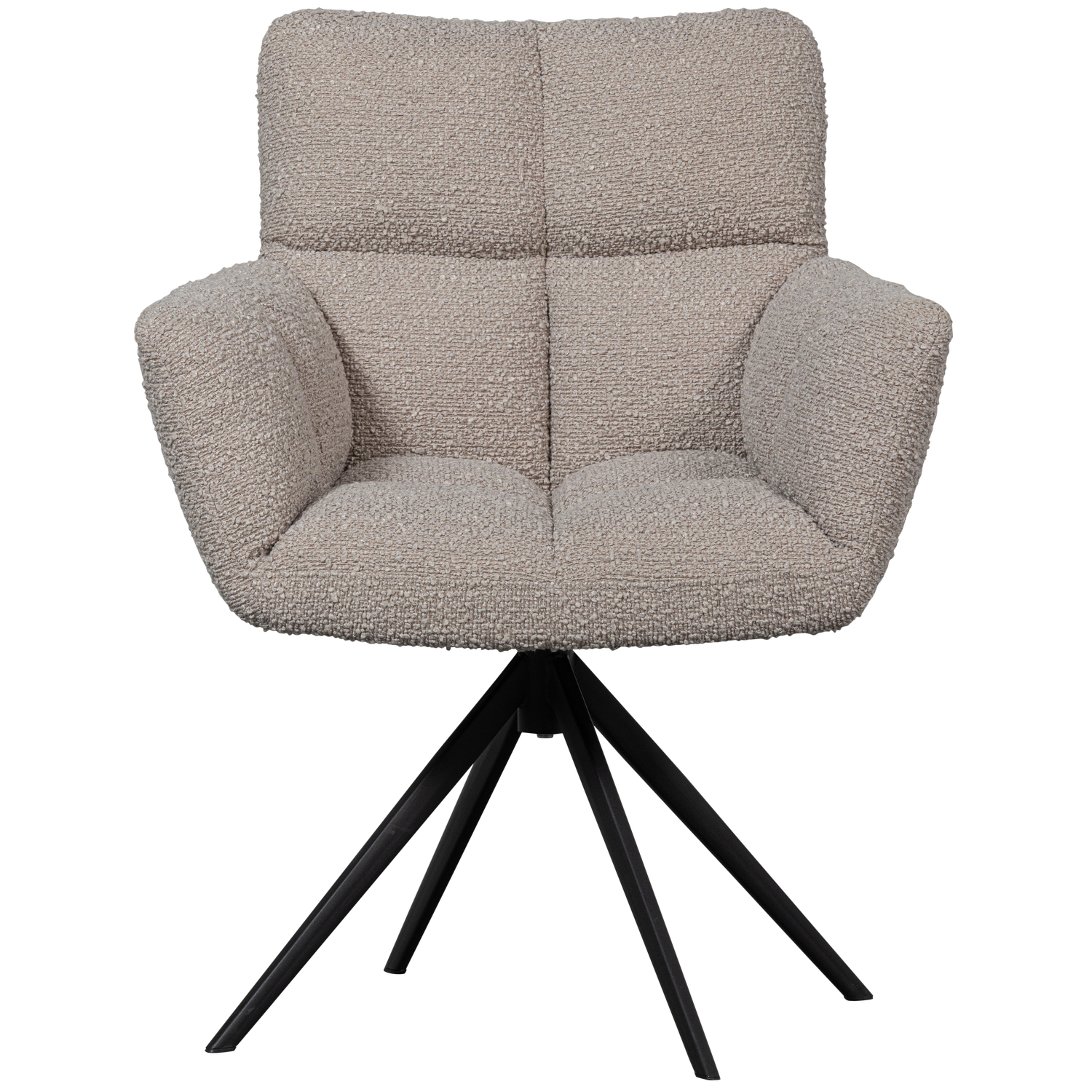 WOOOD draaistoel met armleuningen Vinny - Bouclé - Zand - 89x70x61