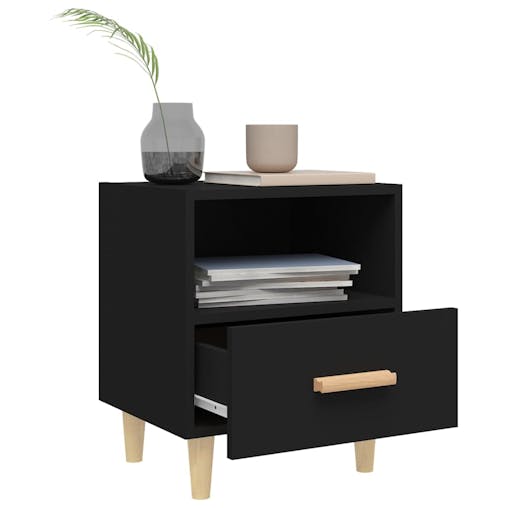 NNEVL Bedside Cabinets 2 pcs Black 40x35x47 cm