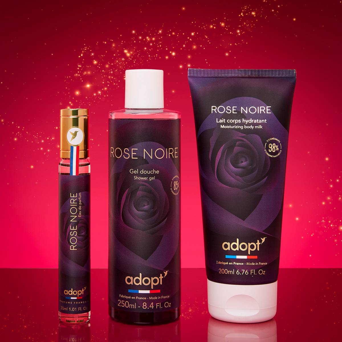 Rose NoireCoffret eau de parfum 30 ml   gel douche 250 ml   lait corps 200 ml