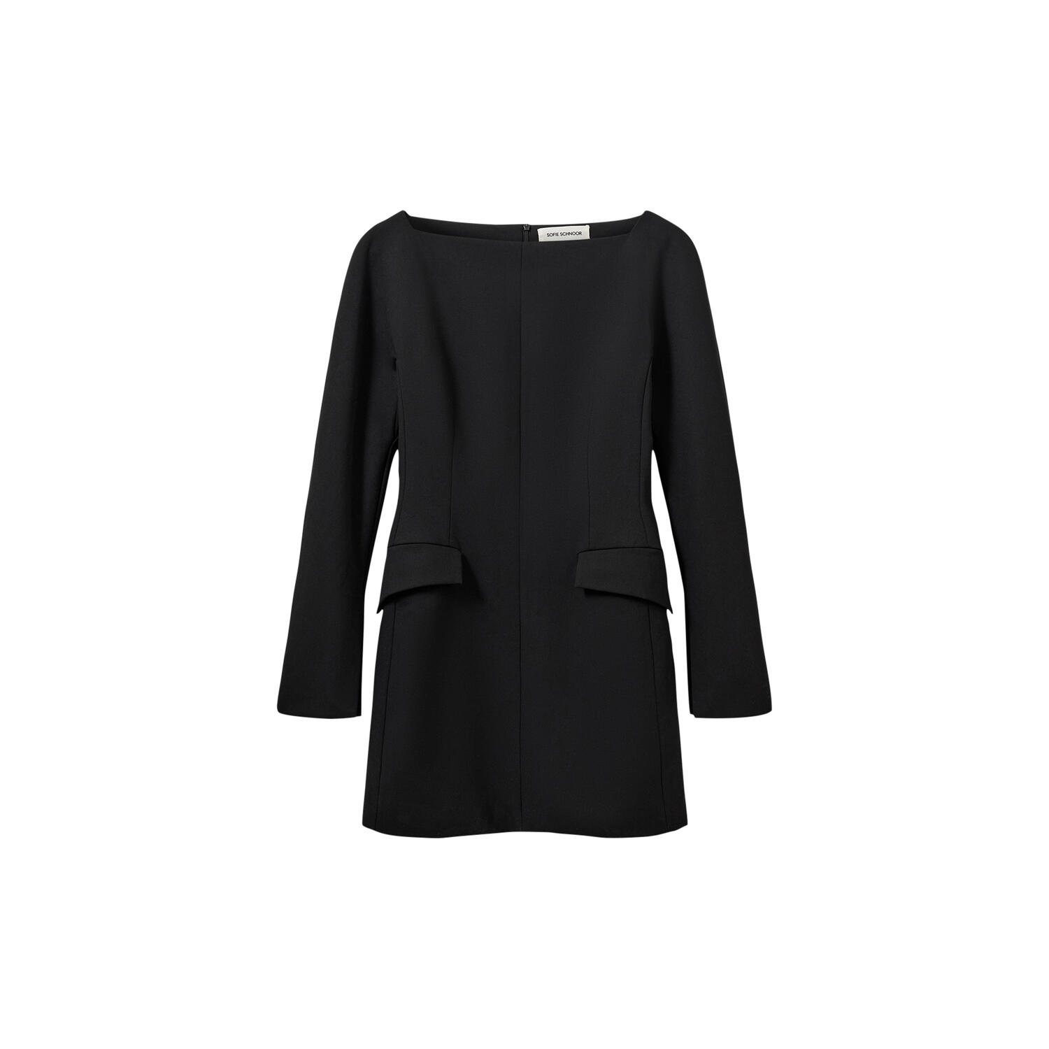 ALLIESW FITTED SHORT DRESS, black