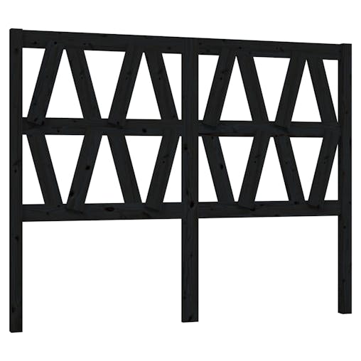 NNEVL Bed Headboard Black 141x4x100 cm Solid Wood Pine