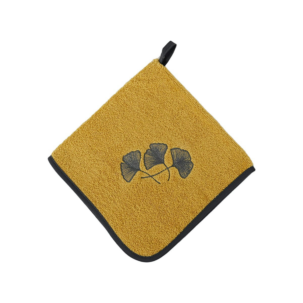 GINKGO - Lot de 3 torchons carrés  miel 50x50 cm
