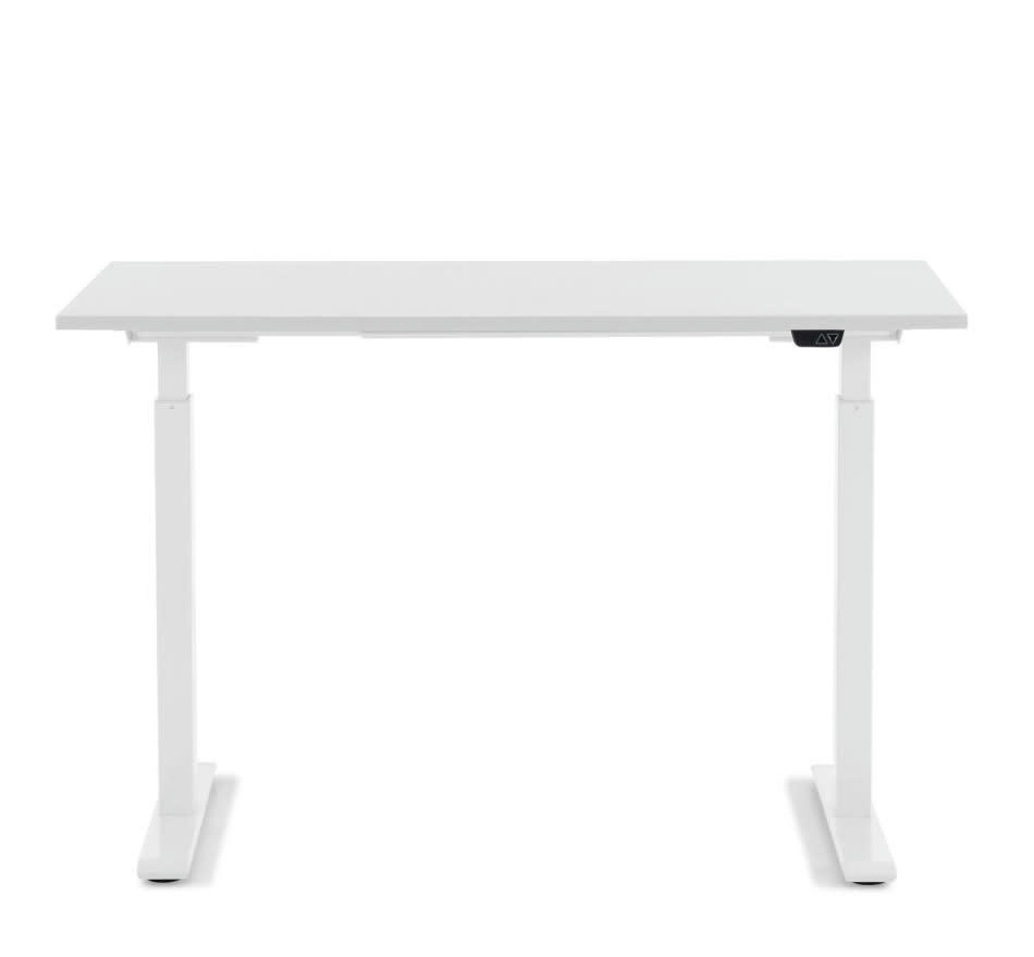 SMART - Bureau réglable assis-debout blanc et acier blanc L140