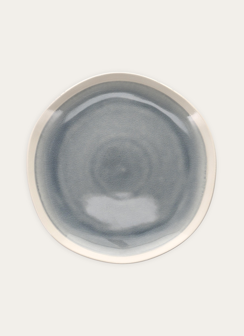 ASSIETTE PLATE EN GRÈS RÉACTIF MARRON