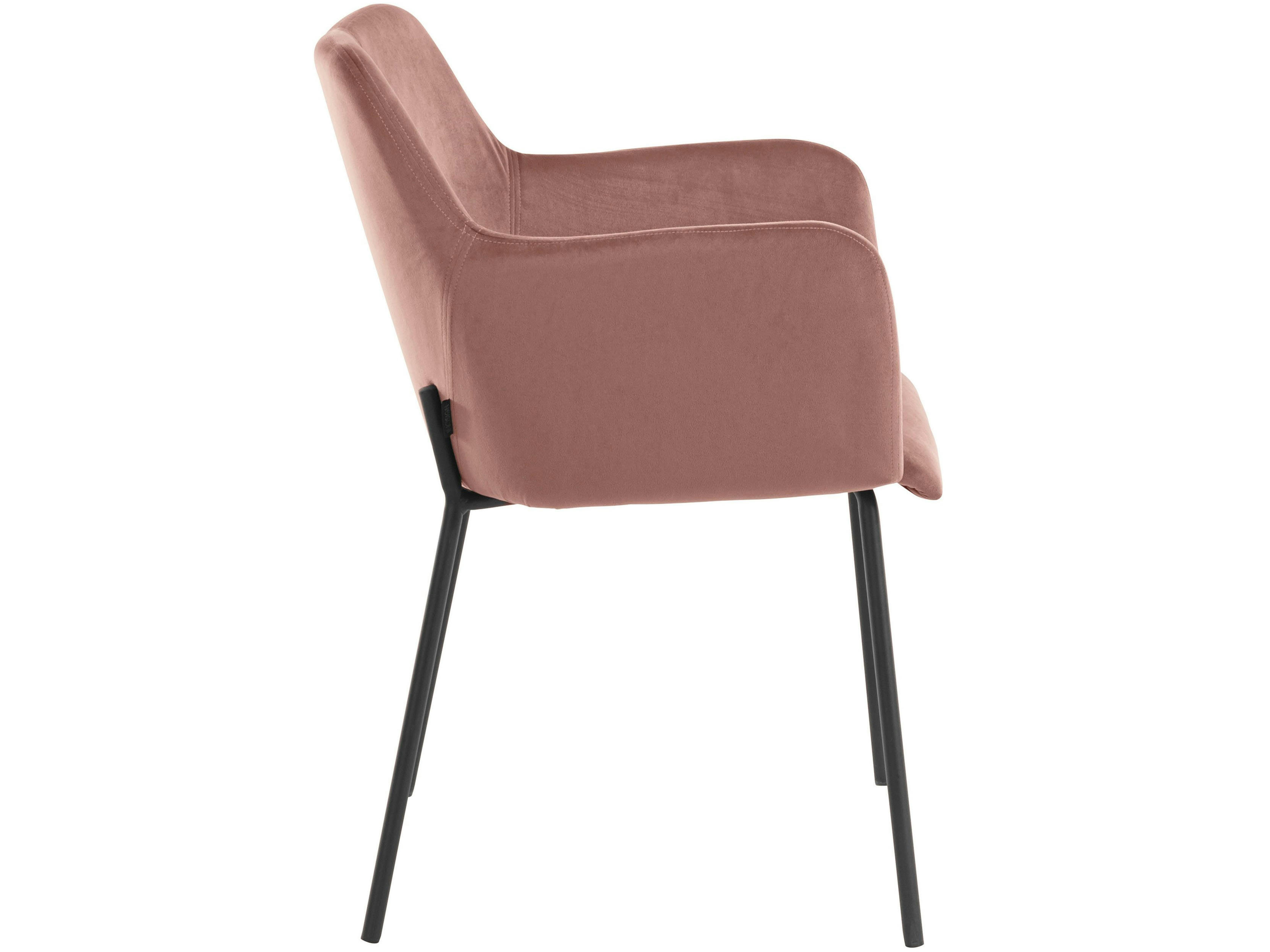 JOLIE - Ensemble de 2 chaises de salle à manger rembourrées en velours rose