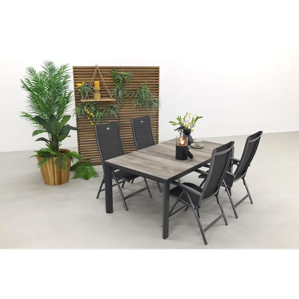 Hartman Salvatore/Kings tuinset antraciet - 180x100 cm