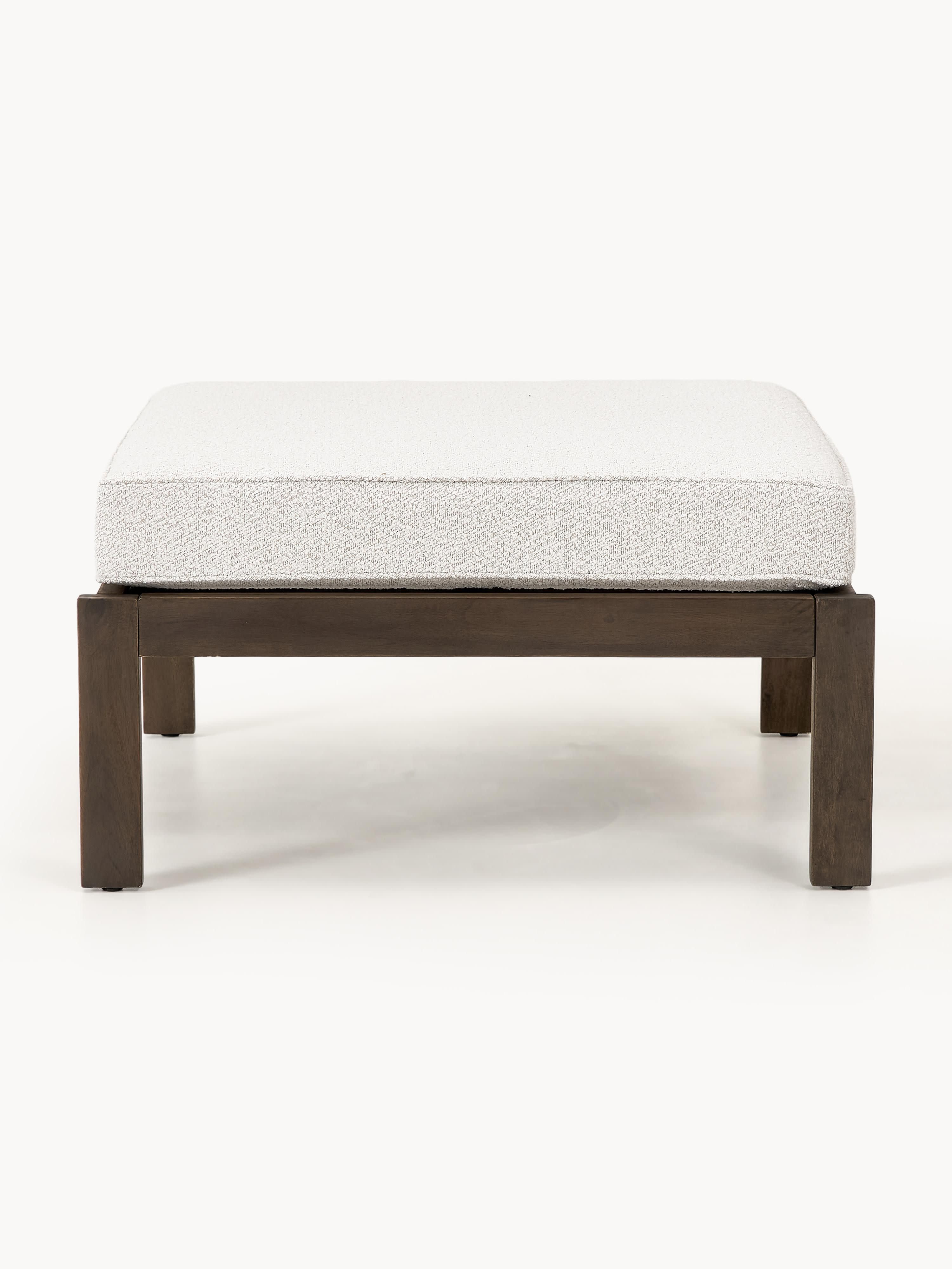 Bouclé-Garten-Sofa-Hocker Bo aus Akazienholz