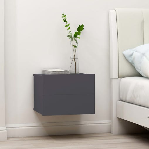NNEVL Bedside Cabinets 2 pcs Grey 40x30x30 cm Chipboard