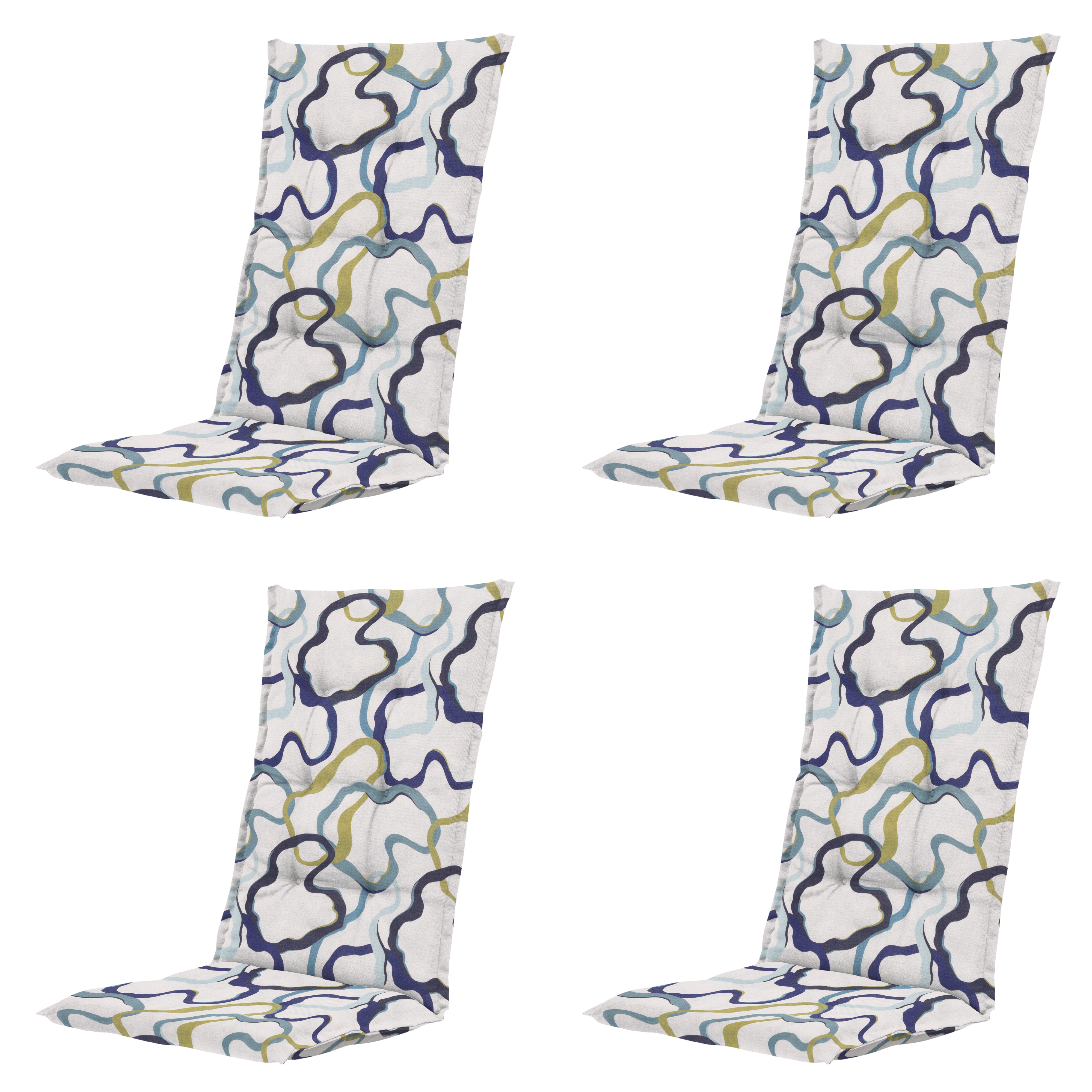 Madison tuinstoelkussen hoge rug Blaze - multikleur - 123x50x5cm - set van 4