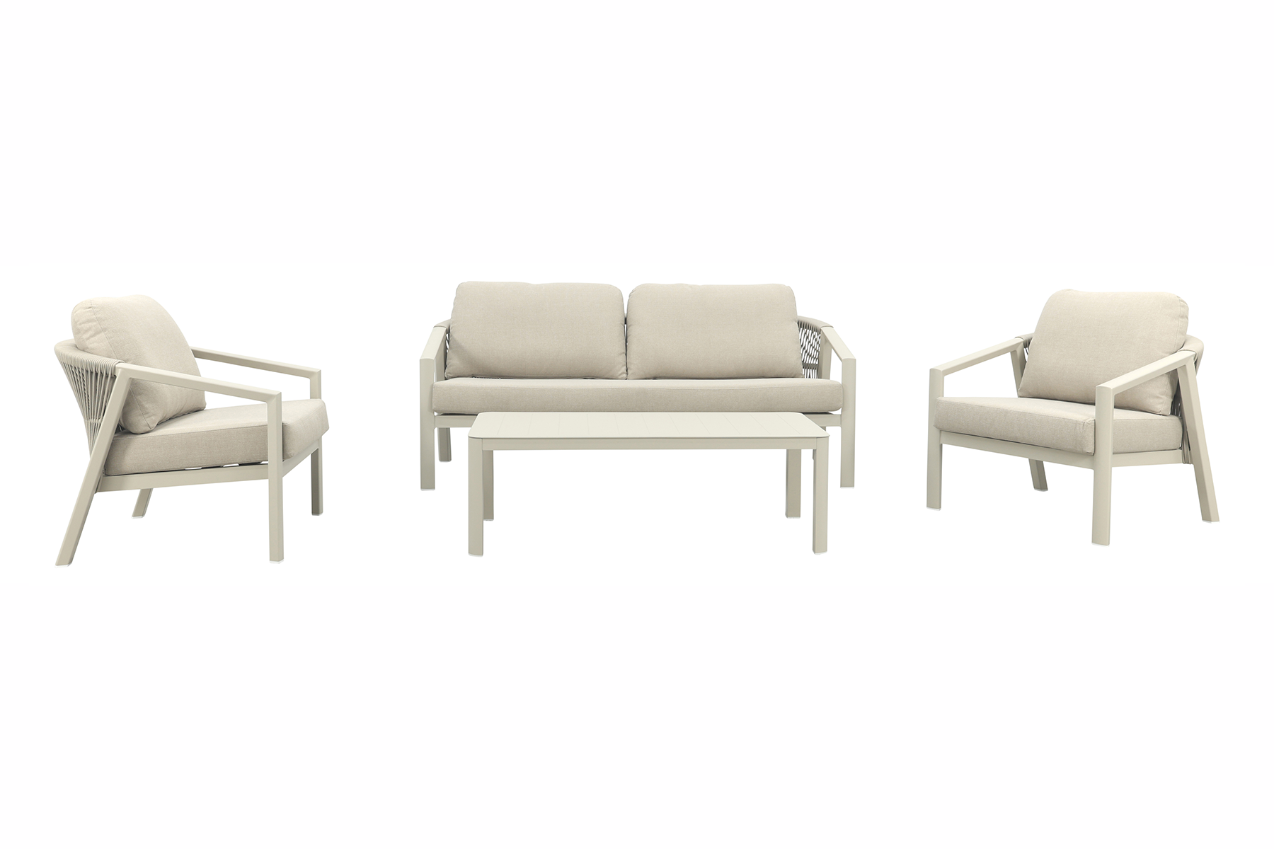 VDG Ivola stoel-bank loungeset (4-delig) - Rope Zand