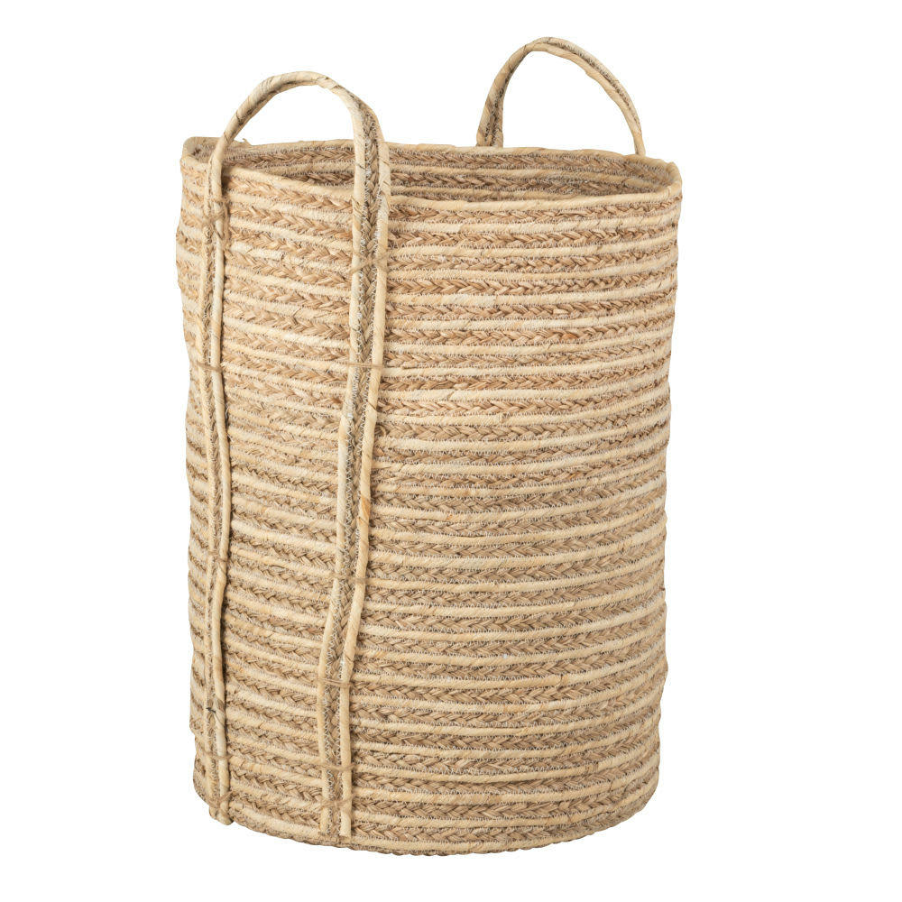 Aswan - Panier à linge en jonc de mer marron H54