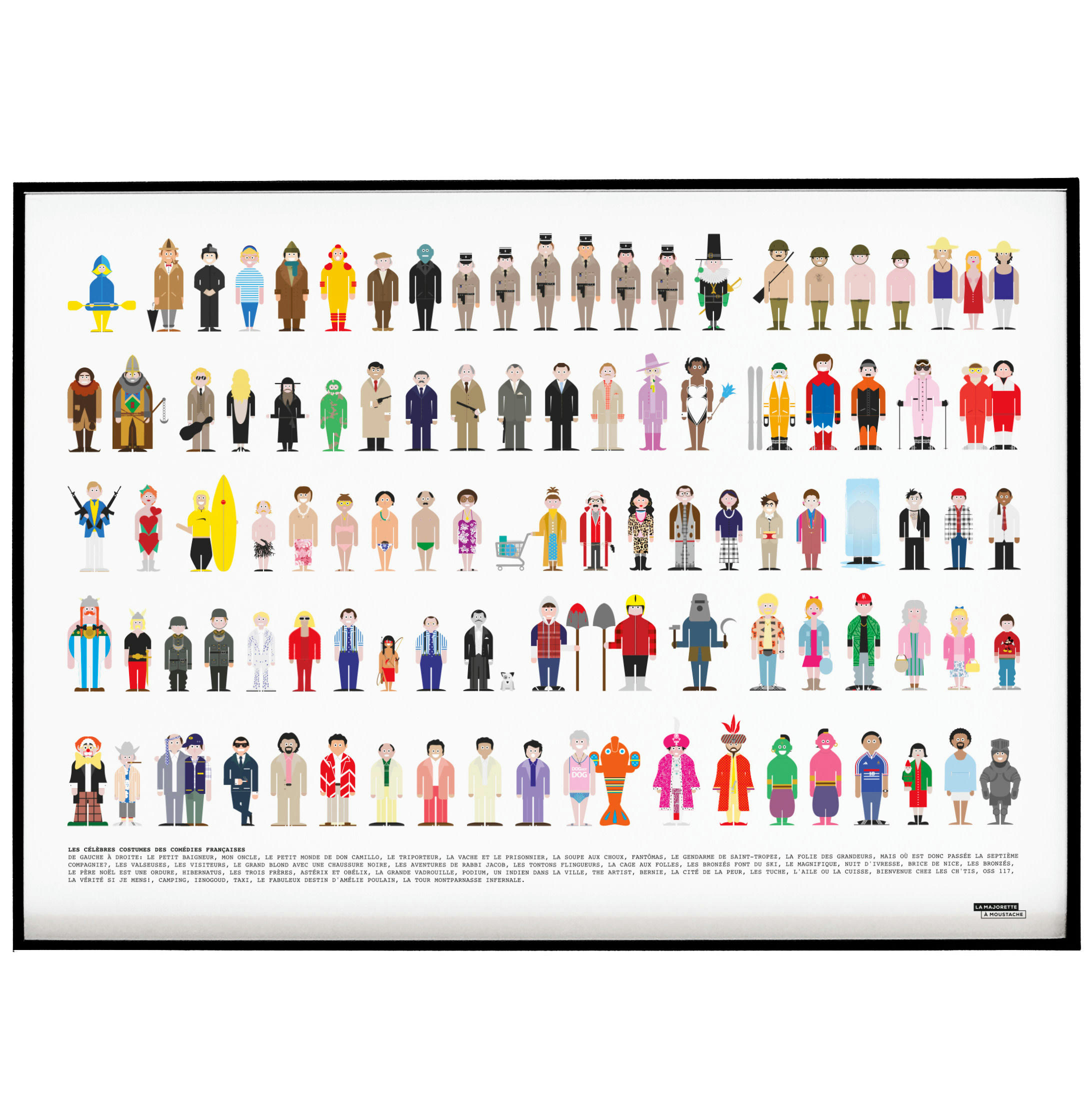 - Affiche d'art vestiaire des célèbres films comiques 50 X 70 cm