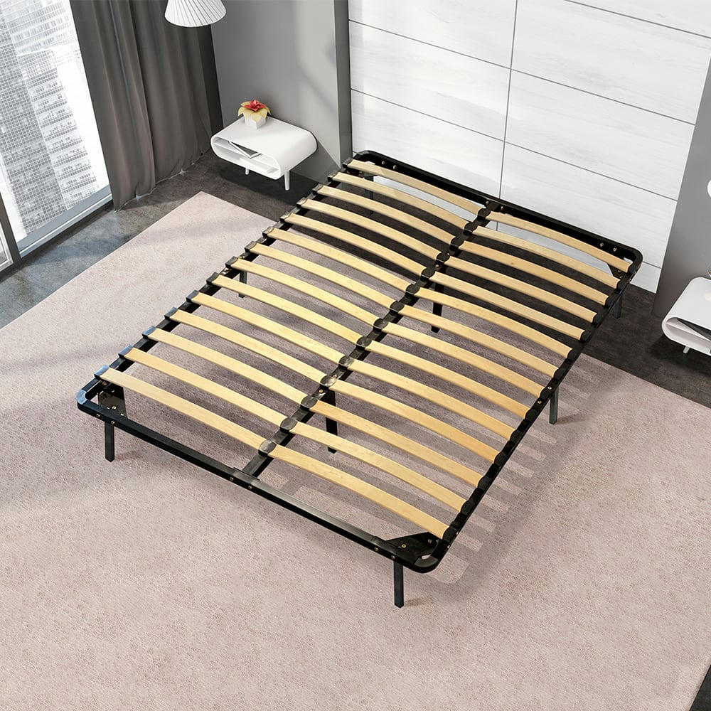 SOMKIT - Sommier à lattes en métal  140x190  Coloris Noir  Livré en kit