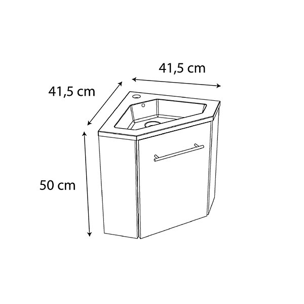 Pack meuble lave mains d'angle Corner blanc brillant - Marque allibert