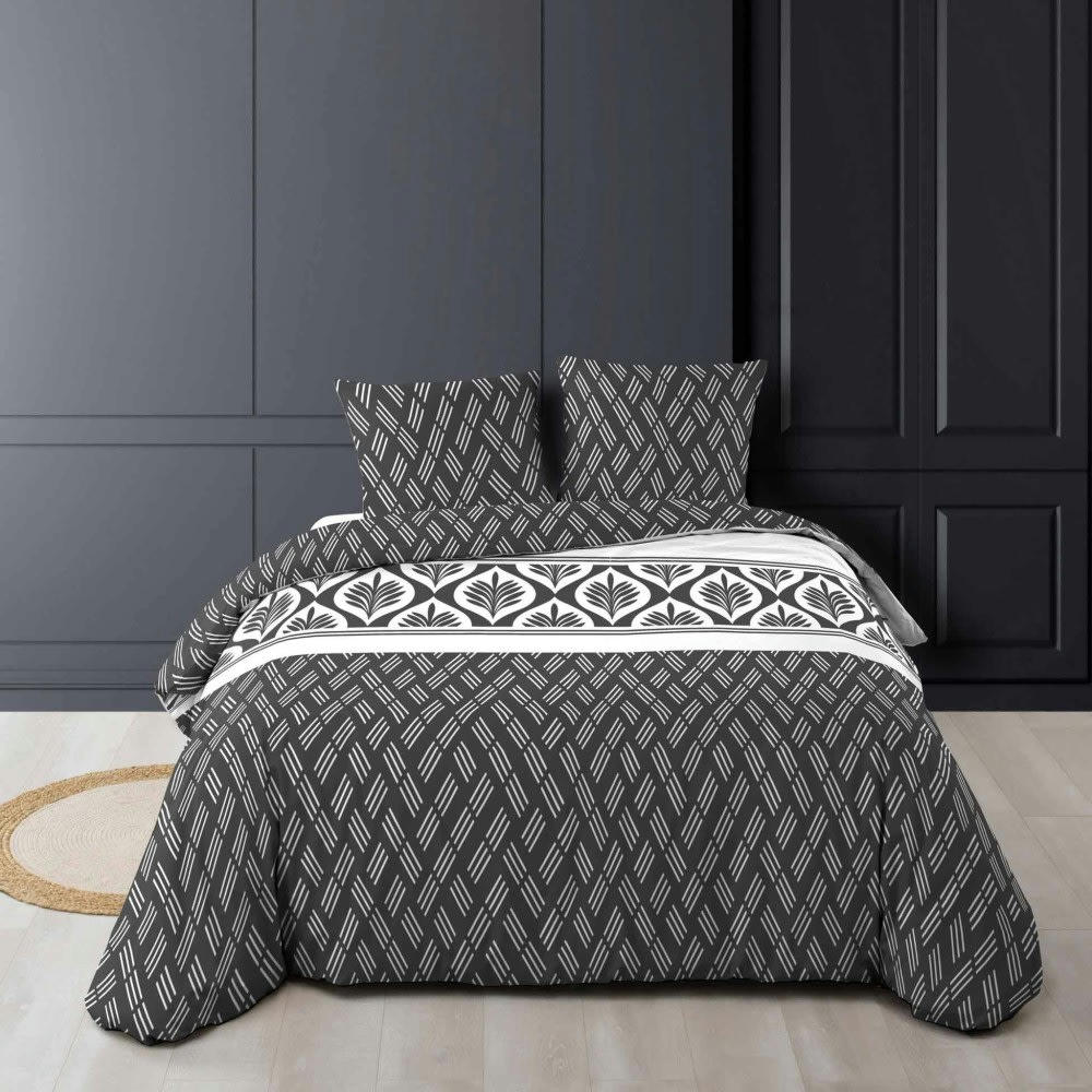 - Parure de couette 100% coton imprimée 260x240 2 taies