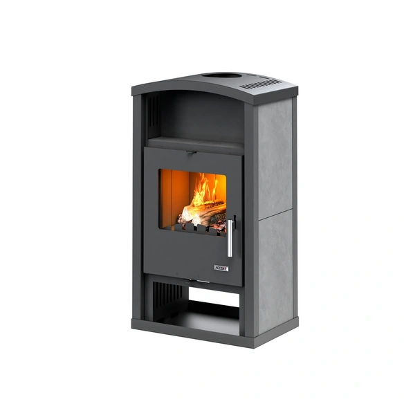 Kaminofen »SCHWEDEN«, BxH: 57 x 101 cm, 7 kW, Stahl / Keramik