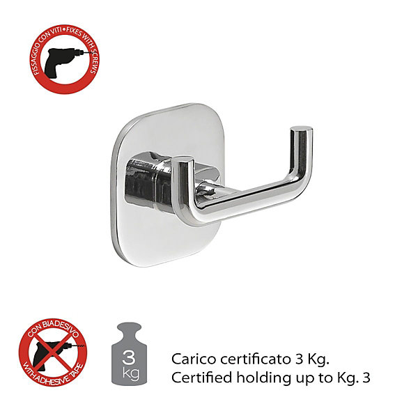 Cintre Double Pour Serviettes Ou Peignoirs Acier Inoxydable Chrome Timo