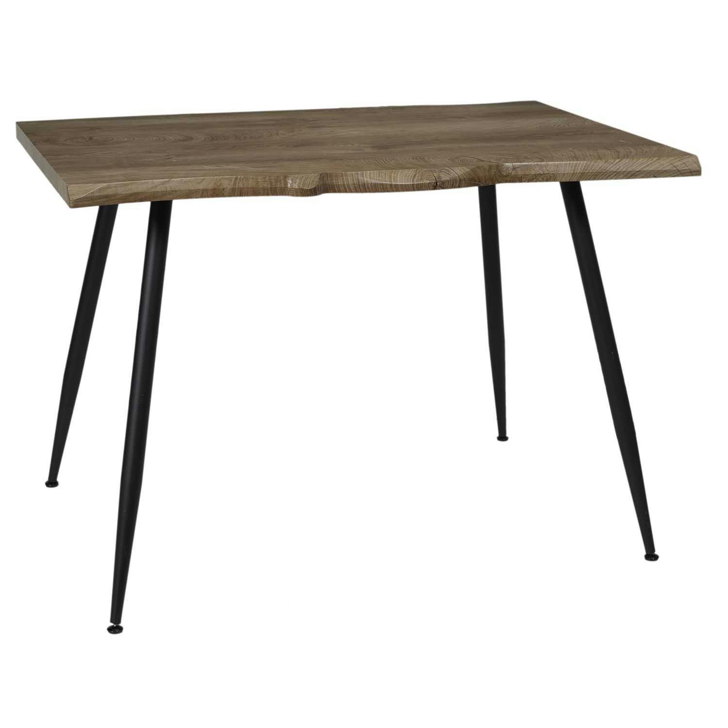 FOREST - Table à manger en métal et mdf effet bois brut marron