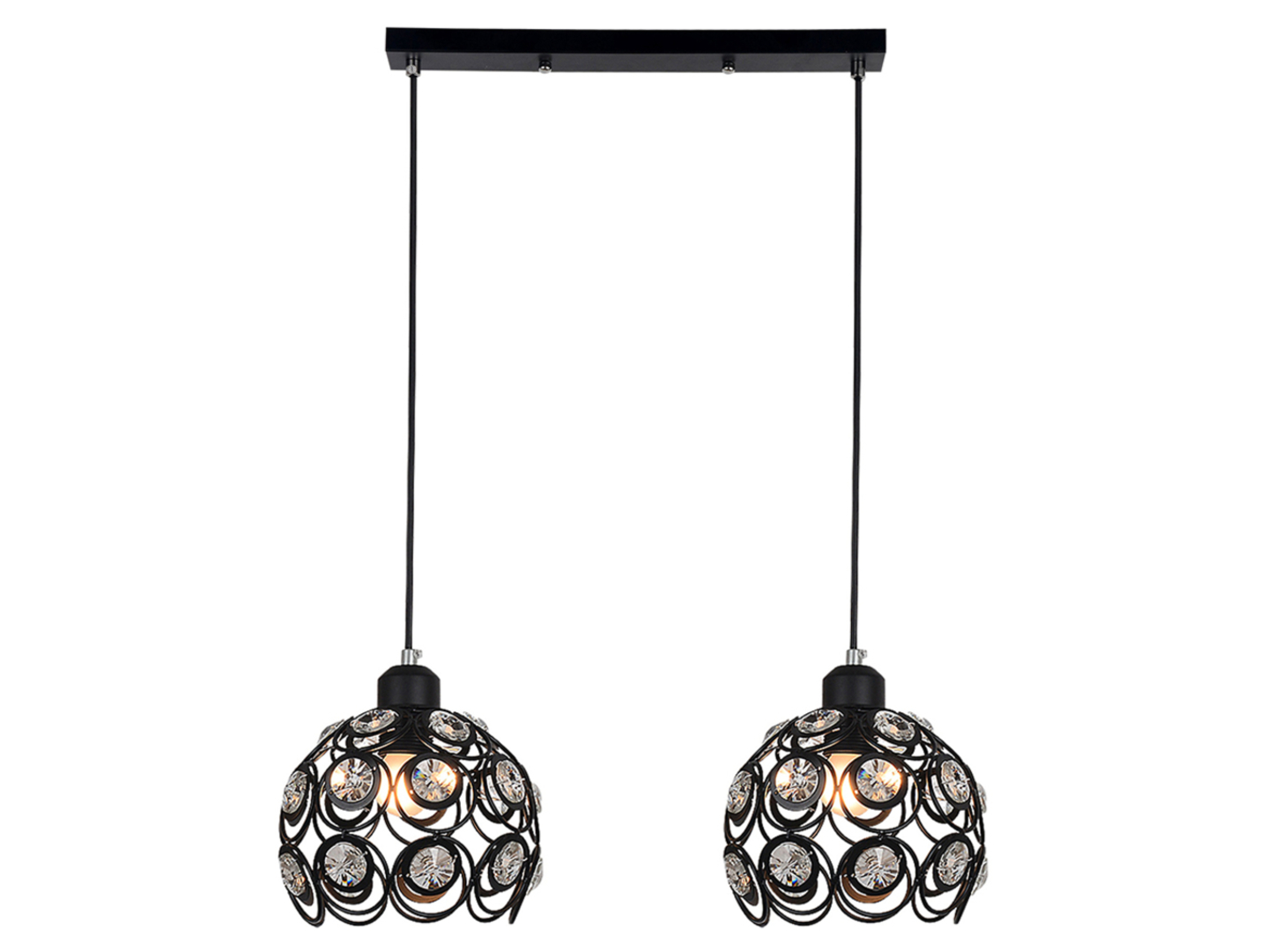 Lampa wisząca Florence 2-punktowa stalowa czarna