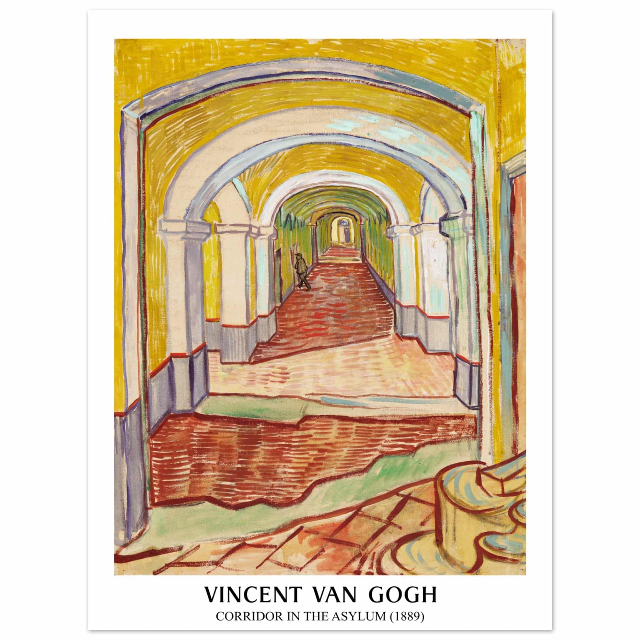 Artfulprints Vincent van Gogh - Corridor in the Asylyum  poster 30x40 cm