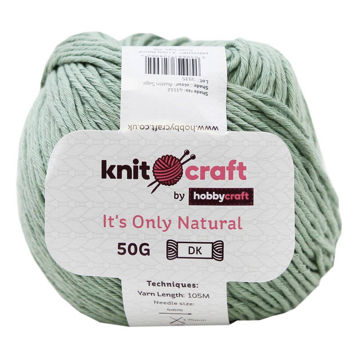 Knitcraft Sage It's Only Natural Light DK Yarn 50g