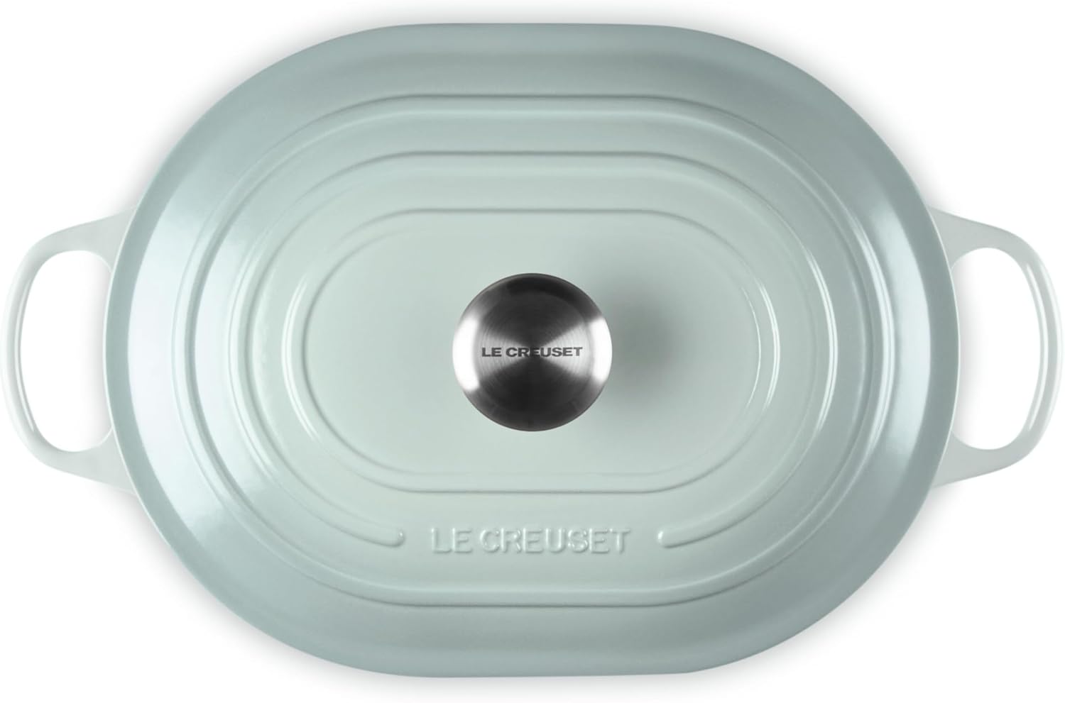 Le Creuset Enameled Cast Iron Signature Oval Casserole with Lid, 3.75 qt., Sea Salt