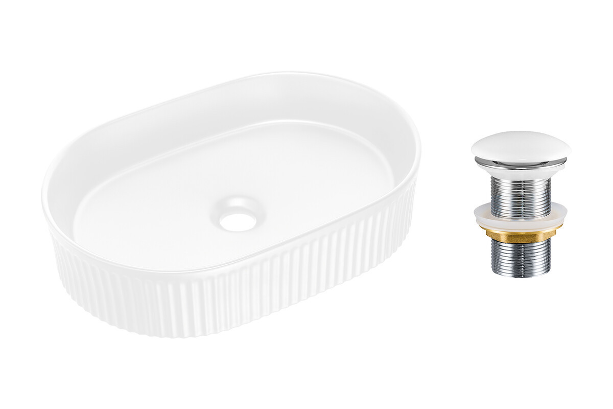 Zestaw Umywalkowy Z Korkiem Click-Clack Set-Beyond 5 White T201-3