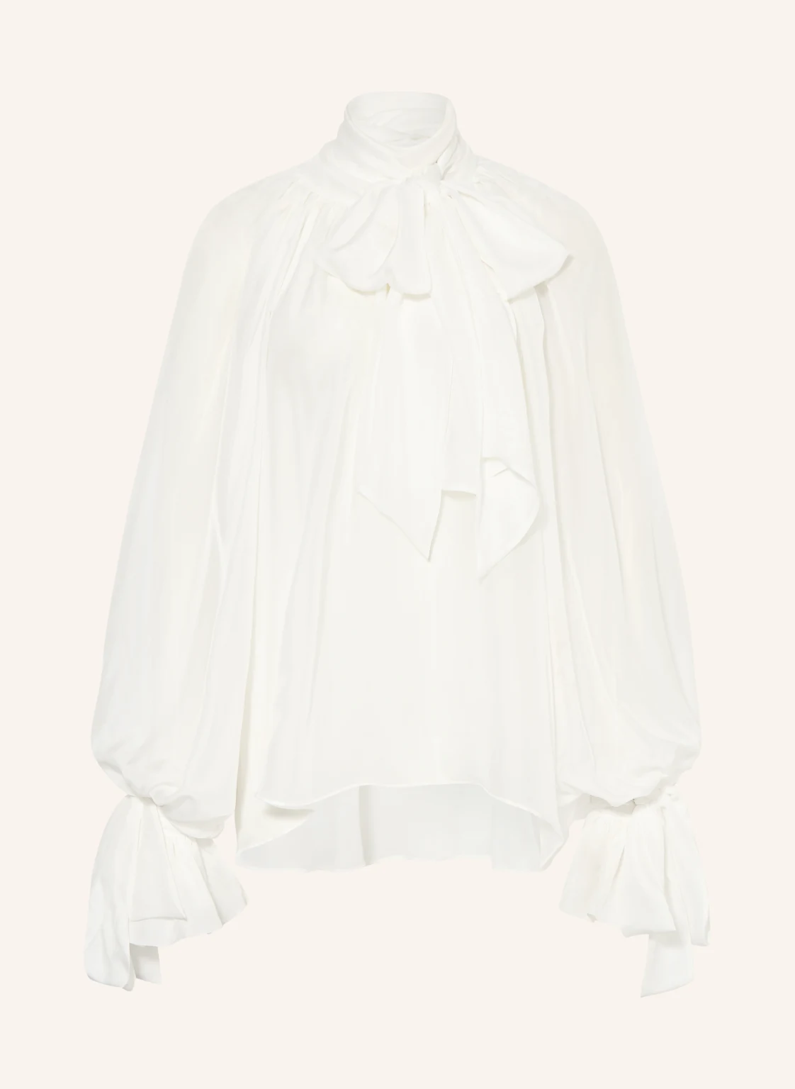 ARAKII Seidenbluse mit Schluppe und Rüschen