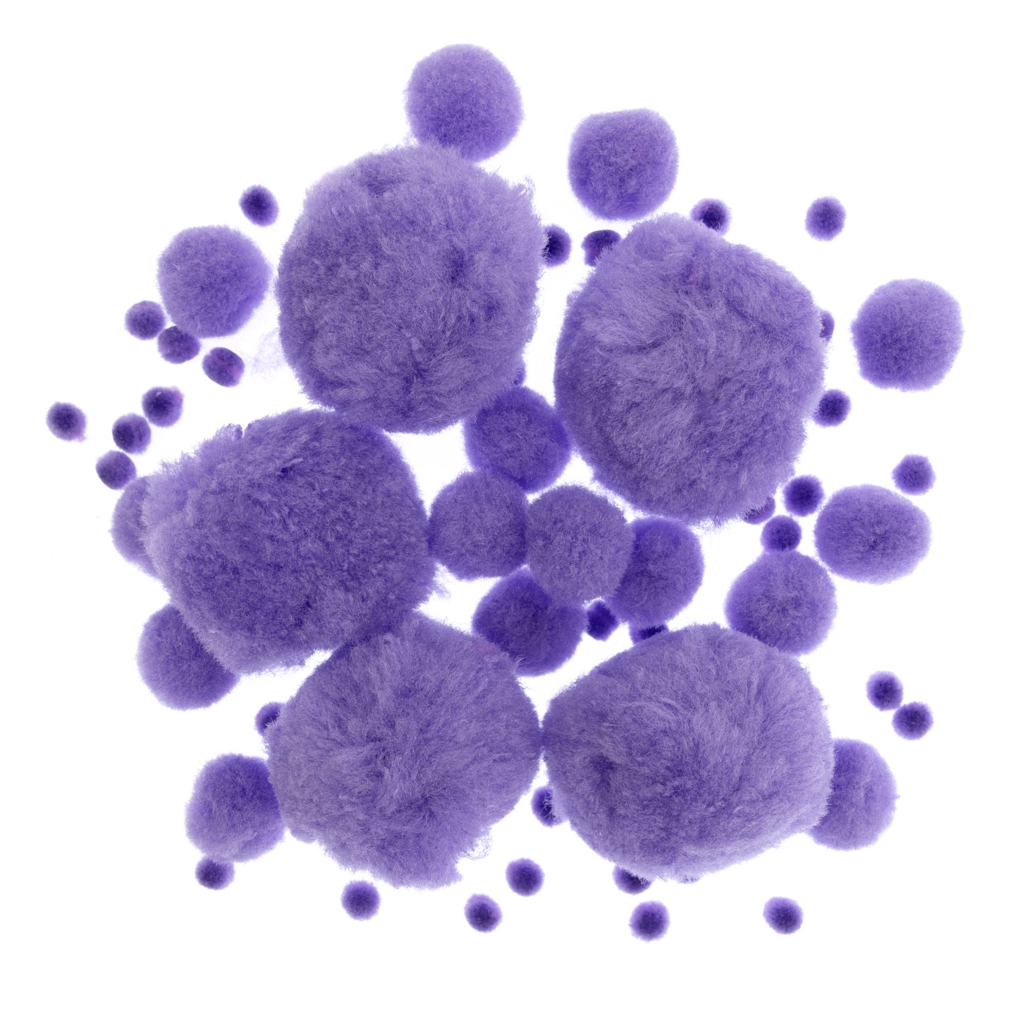Lilac Pom Poms 60 Pack
