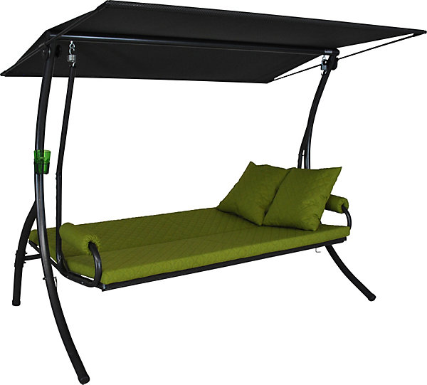 balancelle Elegance Joy - balancelle de jardin pour s'asseoir, s'allonger et se détendre, avec fonction lit, vert