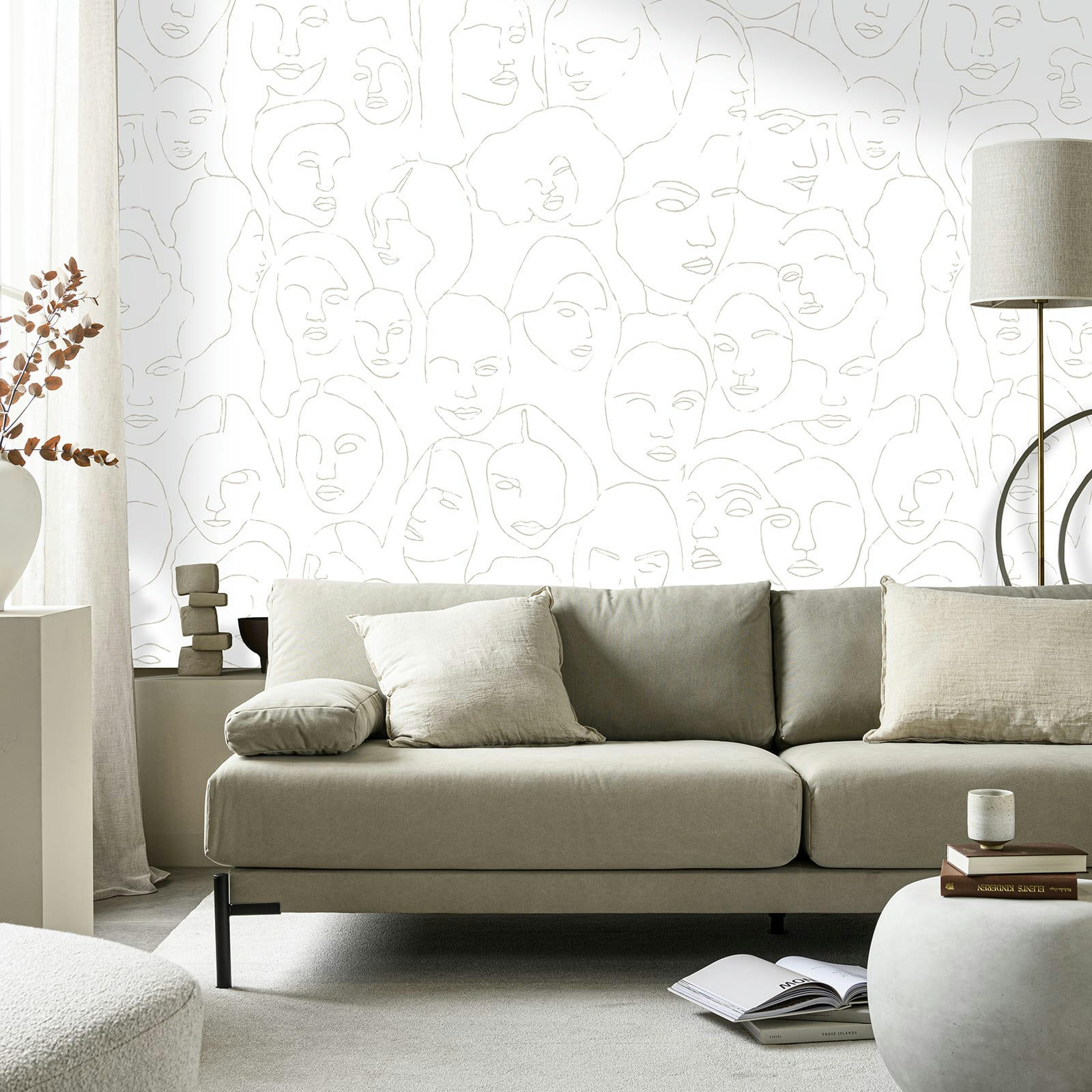 - Papier peint panoramique intissé visages 280x150cm