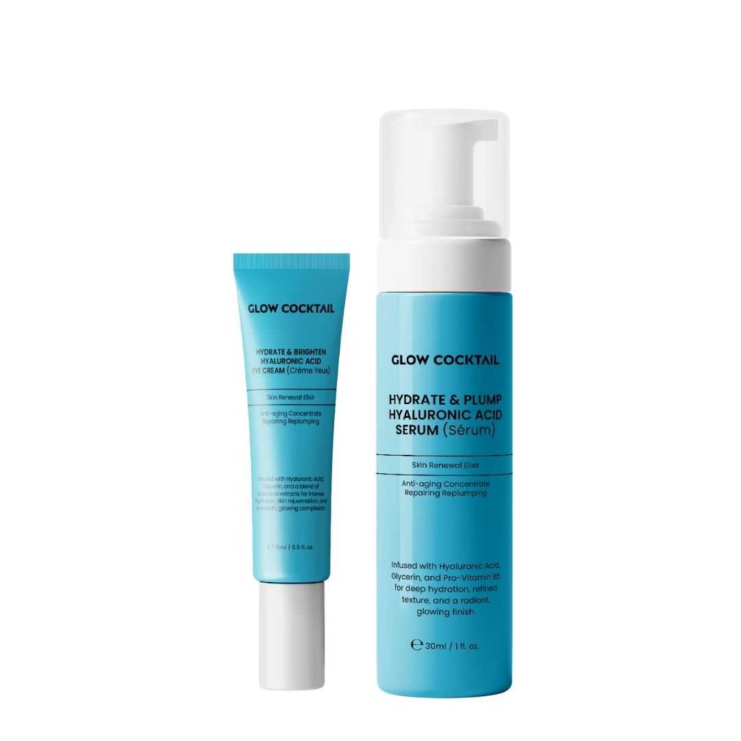 GlowCocktail London Hydrate & Plump Hyaluronic Acid Serum 30Ml   Hydrate & Brighten Hyaluronic Acid Eye Cream 15Ml