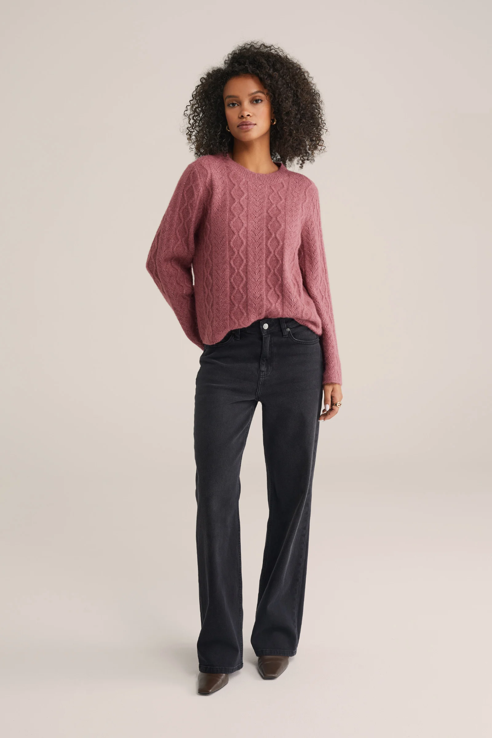 Dames gebreide trui met structuur