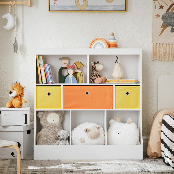 SoBuy Regał dziecięcy z 3 półkami Biały 92x40x93.5cm Funkcjonalny KMB26-W