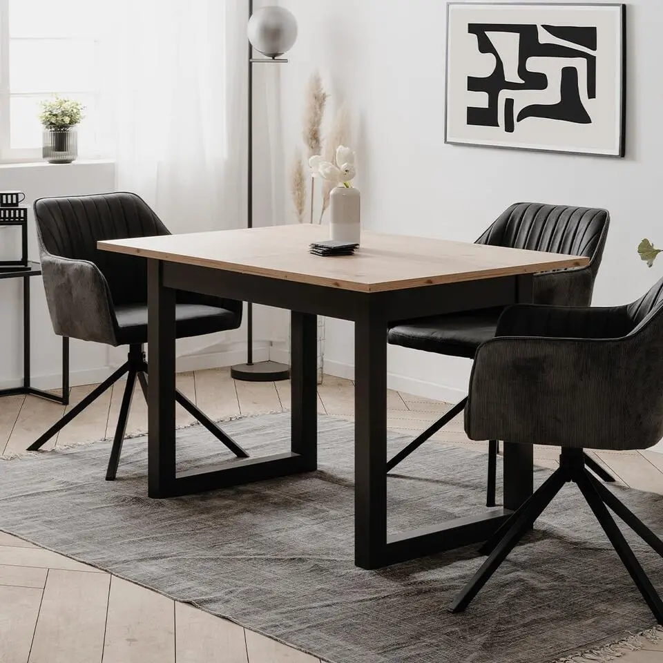 CALICOSY - Uitschuifbare eettafel DENVER - Licht hout - 75x120x80 cm