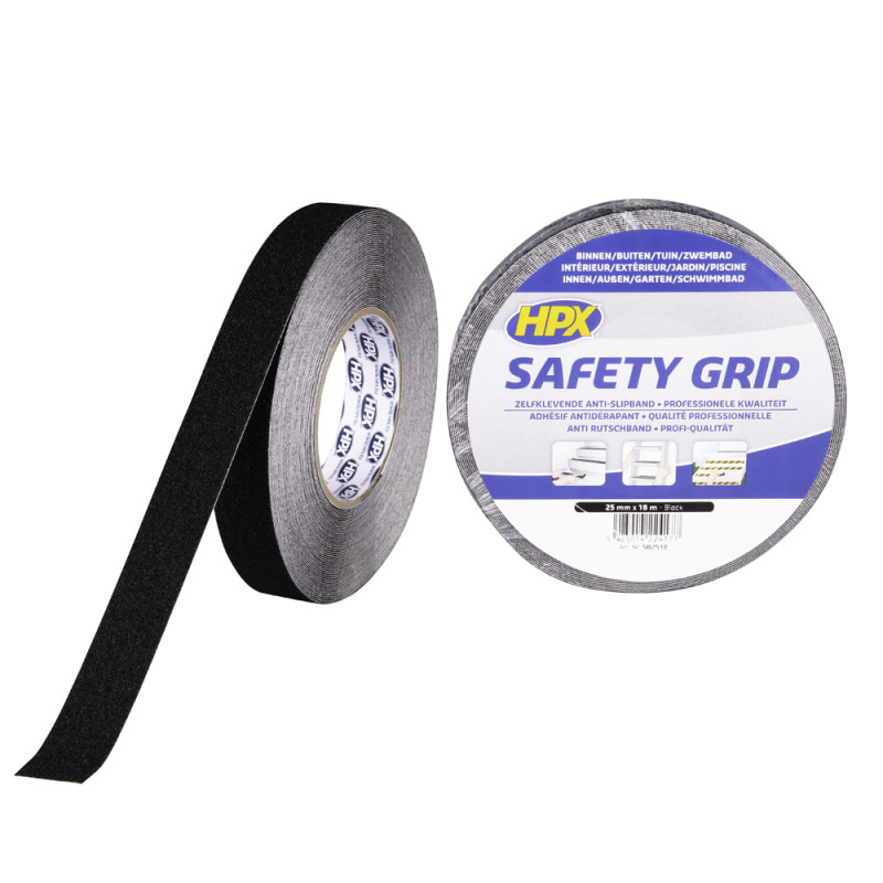 Ruban adhésif Safety Grip noir 25 mm x 18 m HPX