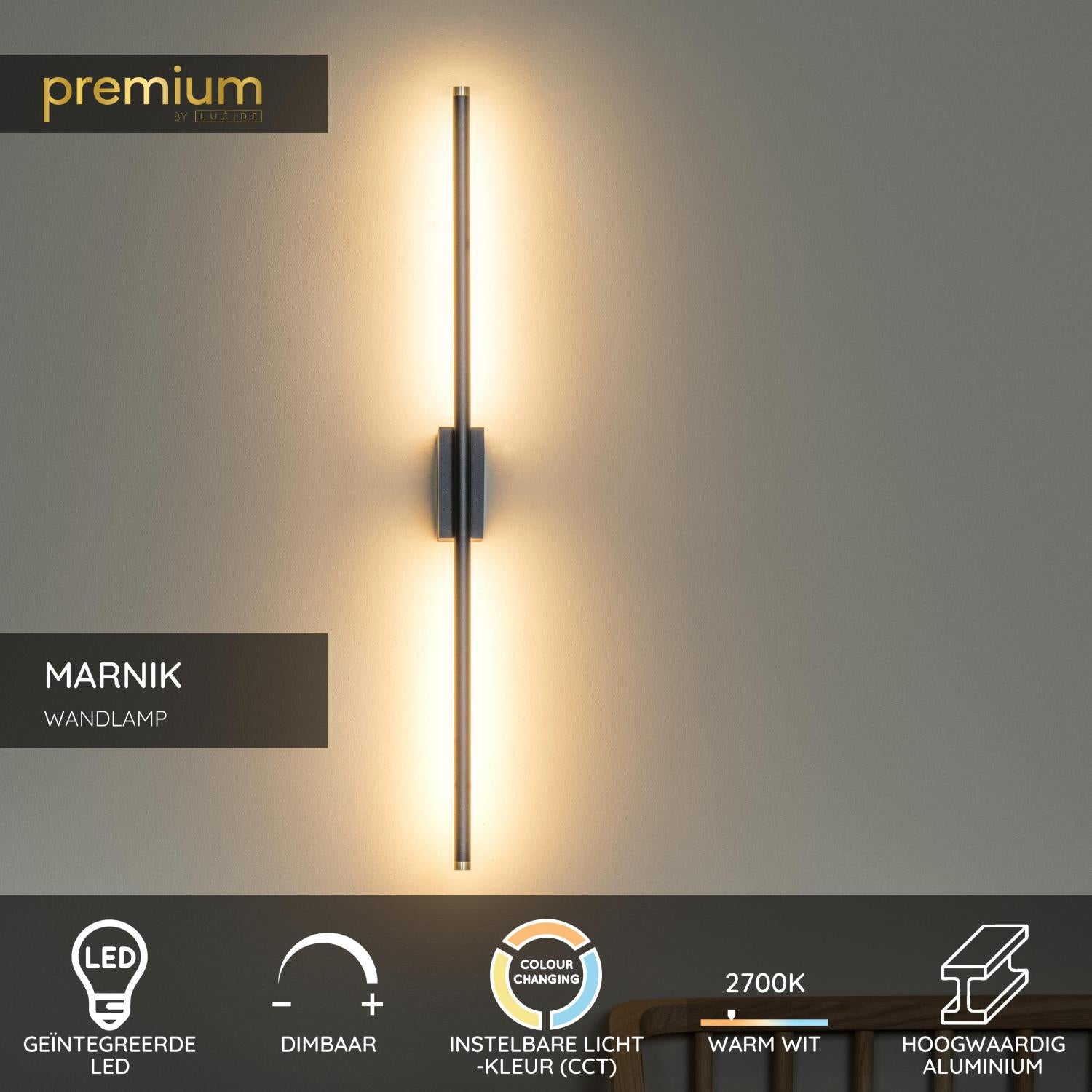 Lucide Premium MARNIK Wandlamp - Zwart