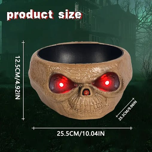 NNETM Pumpkin Hand Fruit Plate - Motion-Activated LED Eyes