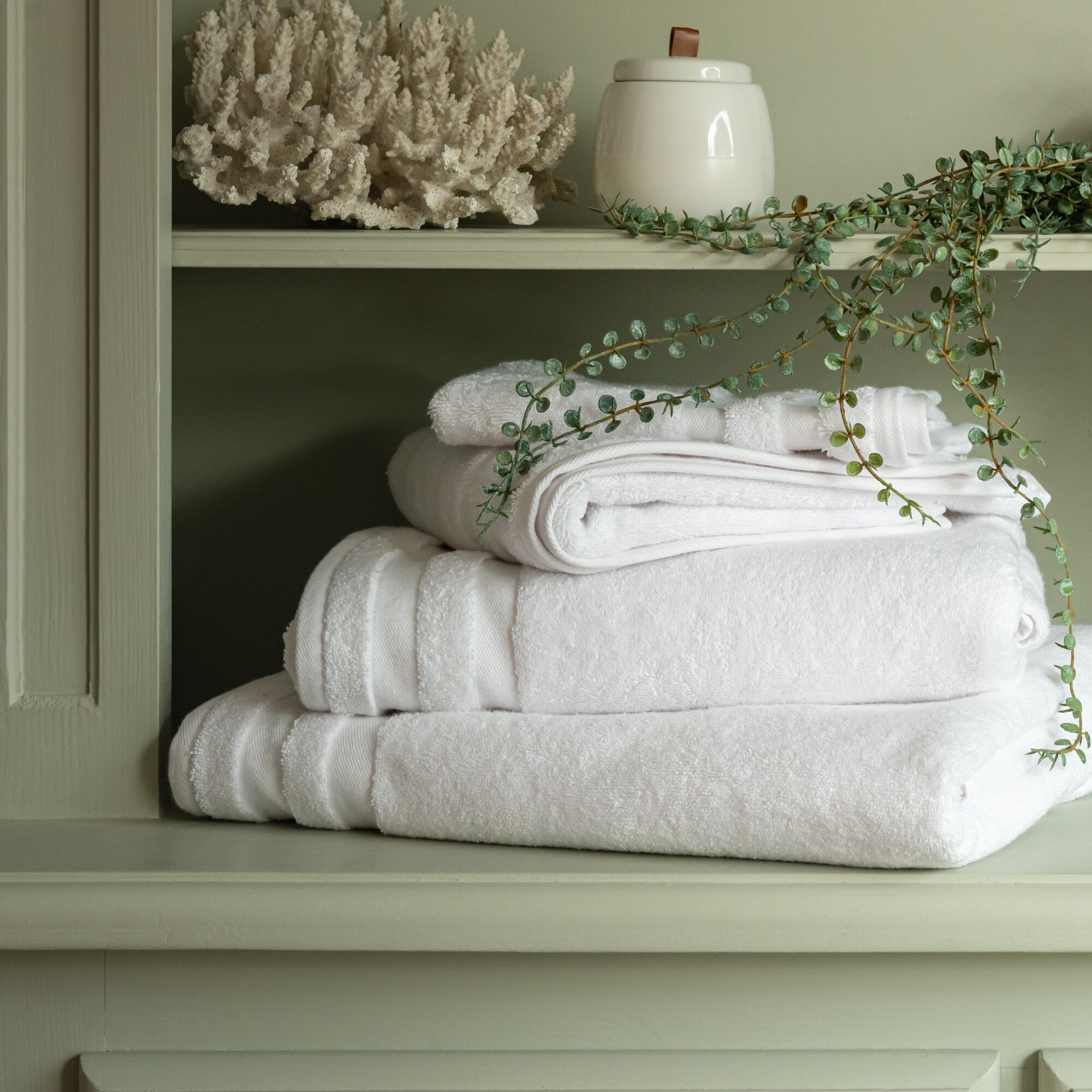 RIVIERA - Drap de bain qualité hôtelière en coton -blanc 100x150cm
